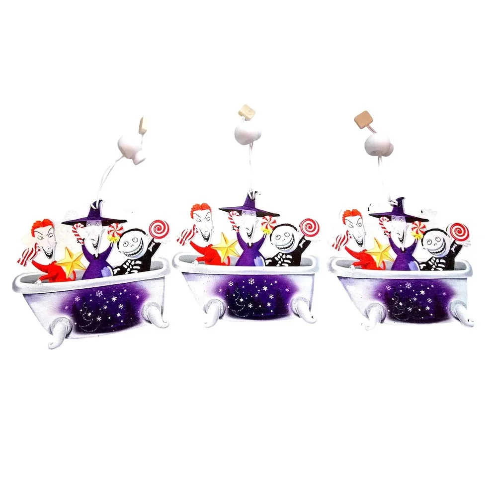NWOT The Nightmare Before Christmas Ornaments Set of 6 Wooden‎ Ornaments